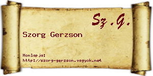 Szorg Gerzson névjegykártya